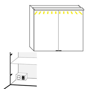 Spiegel-Beleuchtung: Schalter