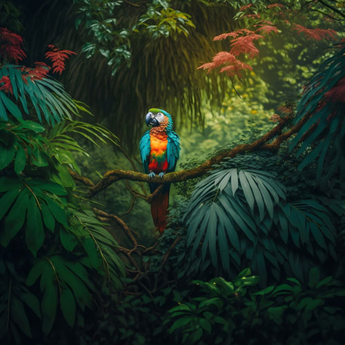 HSK Renodeco Dekor Papagei im Urwald HSK Renodeco Dekor Papagei im Urwald