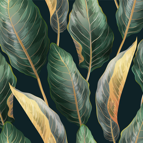 HSK Renodeco Dekor Tropenblätter Gold Grün HSK Renodeco Dekor Tropenblätter Gold Grün